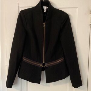 Black Women's Jacket with Gold Zipper